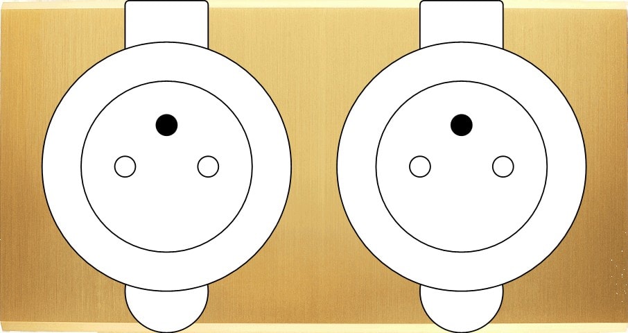 MODELEC - Façade Confidence Laiton Satine Double Prise De Sol PC Pc