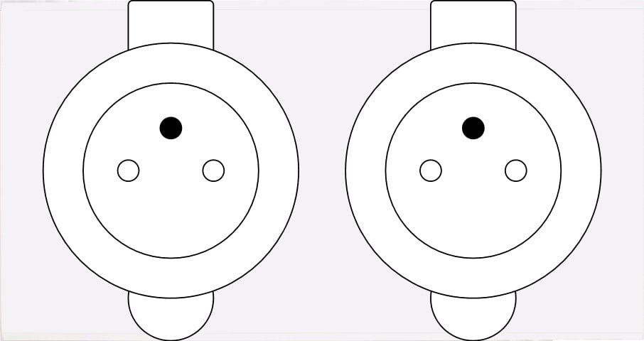 MODELEC - Façade Confidence Laiton Blanc Email Double Prise De Sol PC Pc