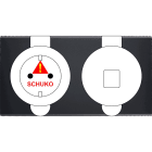 MODELEC - Façade Confidence Laiton Noir Mat Double Prise De Sol Prise 2P+Tk M1-U1