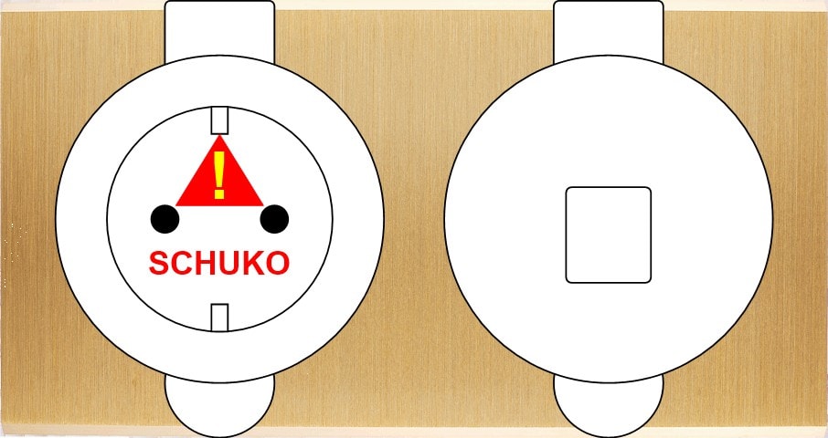 MODELEC - Façade Confidence Laiton Brosse Double Prise De Sol PCK M1-U1