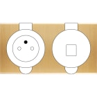 MODELEC - Façade Confidence Laiton Brosse Double Prise De Sol PC M1-U1