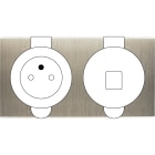 MODELEC - Façade Confidence Laiton Acier Brosse Double Prise De Sol Prise 2P+T M1-U1