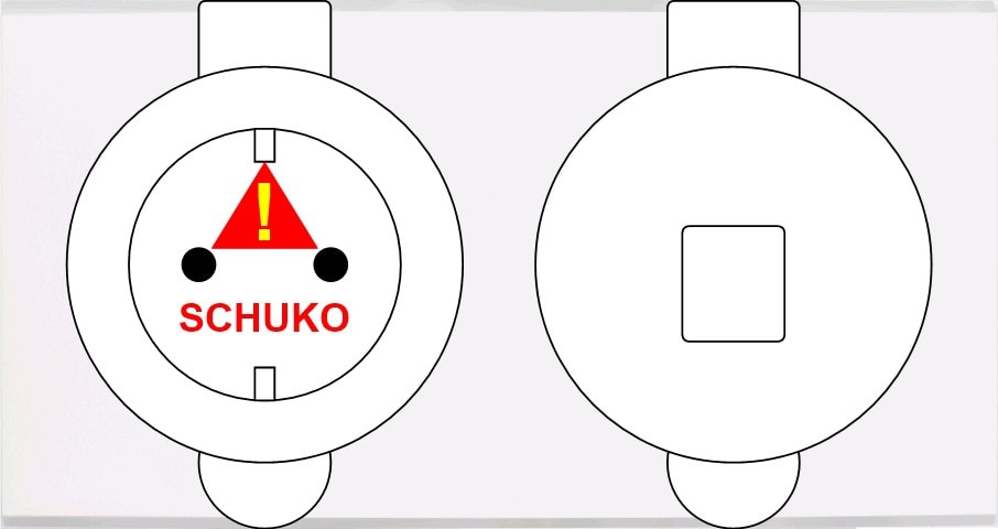 MODELEC - Façade Confidence Laiton Blanc Double Prise De Sol PCK M1-U1
