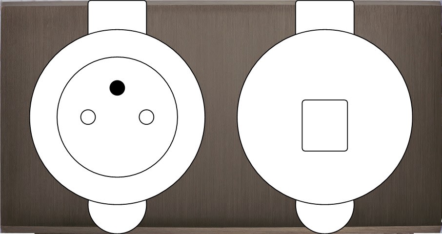 MODELEC - Façade Confidence Laiton Canon De Fusil Double Prise De Sol PC M1-U1