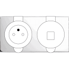 MODELEC - Façade Confidence Laiton Chrome Miroir Double Prise De Sol PC M1-U1