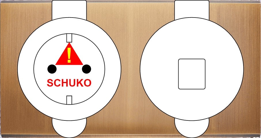 MODELEC - Façade Confidence Laiton Vieux Bronze Double Prise De Sol PCK M1-U1