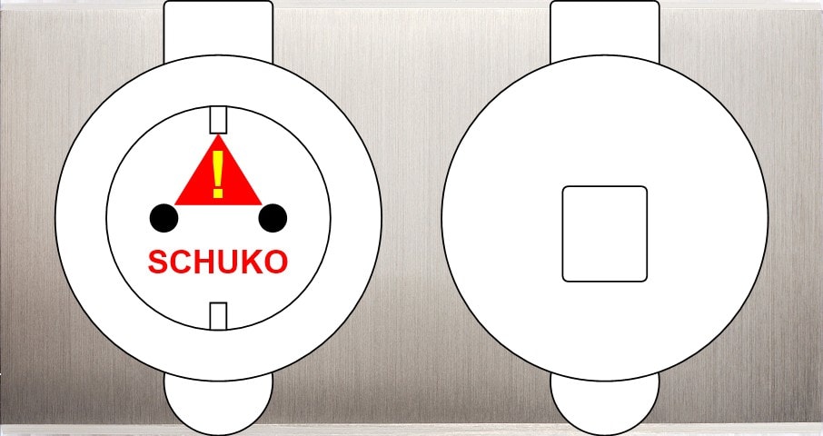 MODELEC - Façade Confidence Laiton Nickel Satine Double Prise De Sol PCK M1-U1