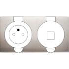 MODELEC - Façade Confidence Laiton Nickel Satine Double Prise De Sol PC M1-U1