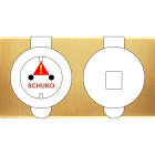 MODELEC - Façade Confidence Laiton Satine Double Prise De Sol Prise 2P+Tk M1-U1