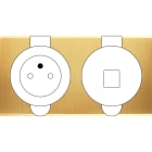 MODELEC - Façade Confidence Laiton Satine Double Prise De Sol Prise 2P+T M1-U1