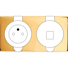 MODELEC - Façade Confidence Laiton Or Miroir Double Prise De Sol Prise 2P+T M1-U1