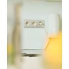 MODELEC - Façade "M" Nickel Brosse Triple Horizontale 1 Prise 1 Prise 1 Prise magnétique