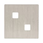 MODELEC - Façade "M" laiton Nickel Brossé simple pour 2 boutons damier carré, magnétique