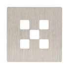 MODELEC - Façade "M" laiton Nickel Brossé simple pour 5 boutons damier carré, magnétique