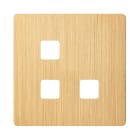 MODELEC - Façade "M" laiton Brossé simple pour 3 boutons damier carré en L