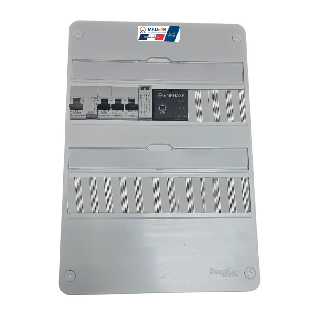 Madenr - Coffret GTL AC Mono micro ond Enph 3kW (C20) 1QR incl C2/C20 place Envoy LG 30mA