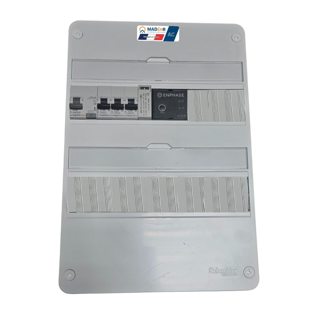 Madenr - Coffret GTL AC Mono micro ond Enph 3kW (C20) 1QR incl C2/C20 place Envoy LG 30mA