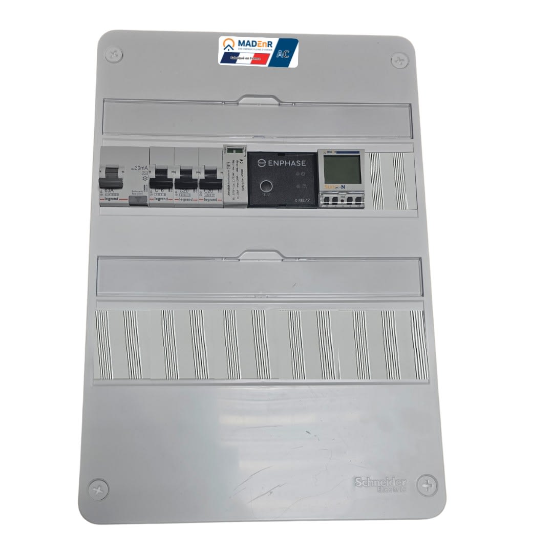 Madenr - Coffret GTL AC Mono micro ond Enphase 3kW (C20) 1QR inclus C2/C20 SunO-N LG 30mA