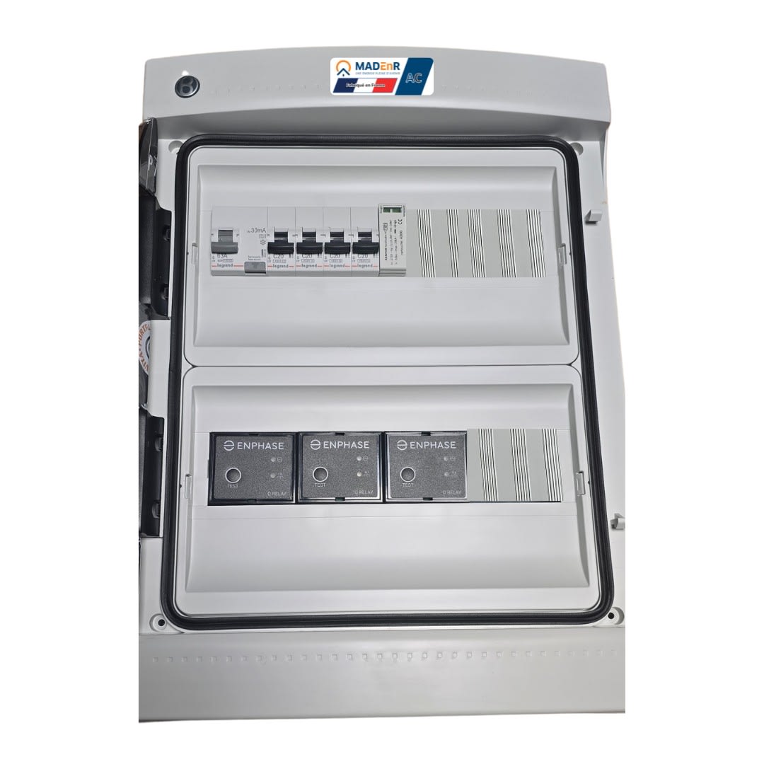 Madenr - Coffret AC Mono micro ond Enphase 9kW (3xC20) 3QR inclus LG 30mA