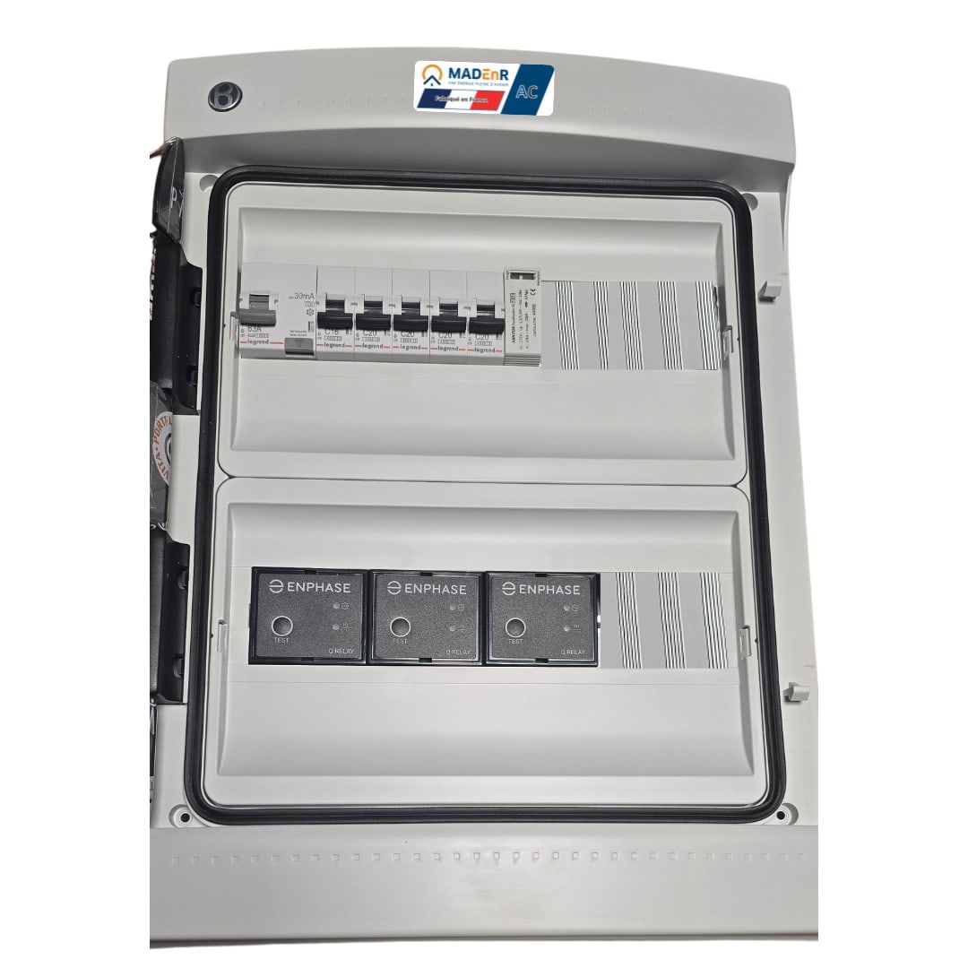 Madenr - Coffret AC Mono micro ond Enphase 9kW (3xC20) 3QR inclus C2/C20 LG 30mA