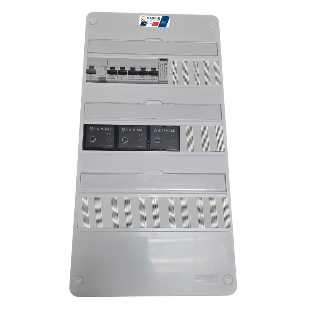 Madenr - Coffret GTL AC Mono micro Enph 9kW (3xC20) 3QR incl C2/C20 place Envoy LG 30mA