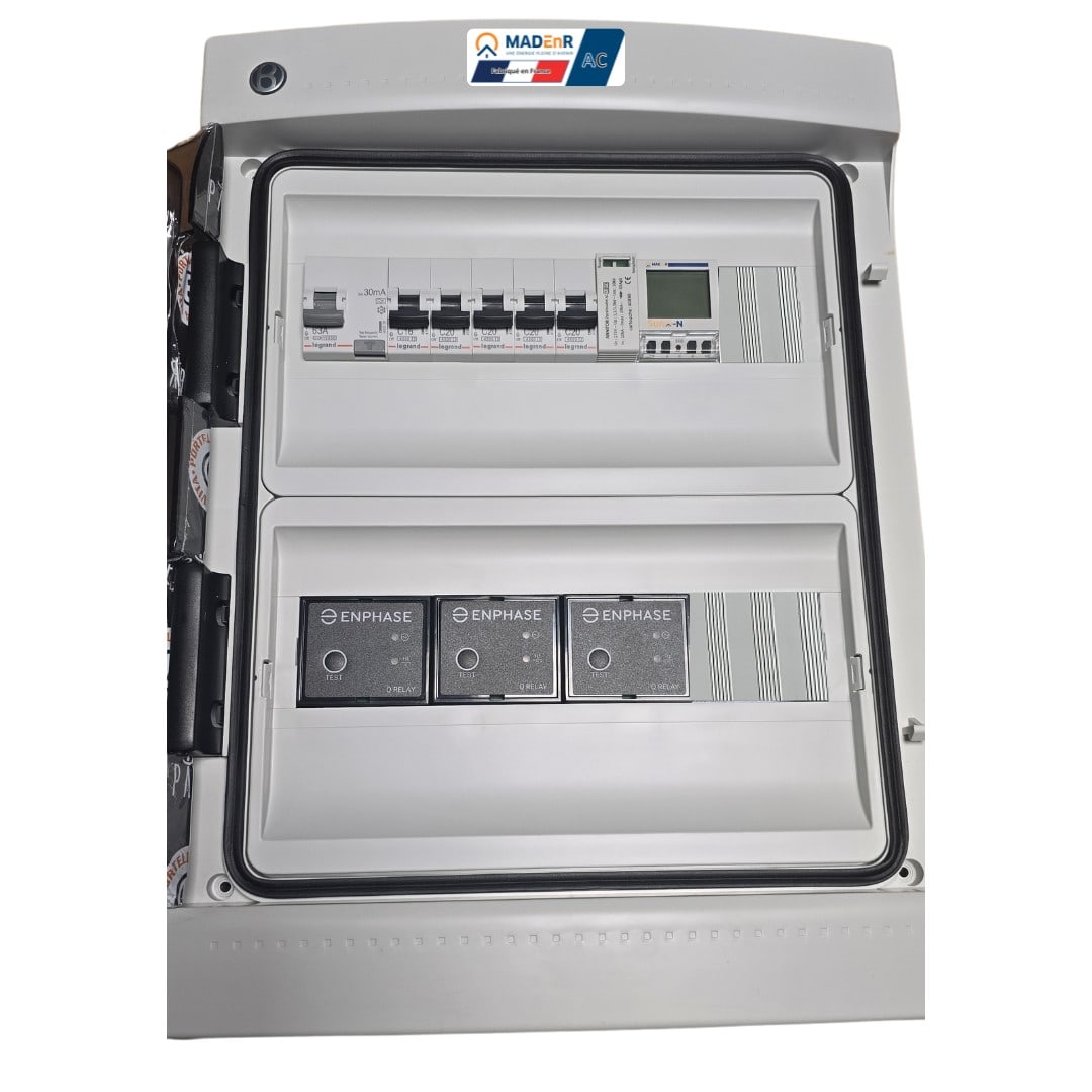 Madenr - Coffret AC Mono micro ond Enphase 9kW (3xC20) 3QR inclus C2/C20 SunO-N LG 30mA
