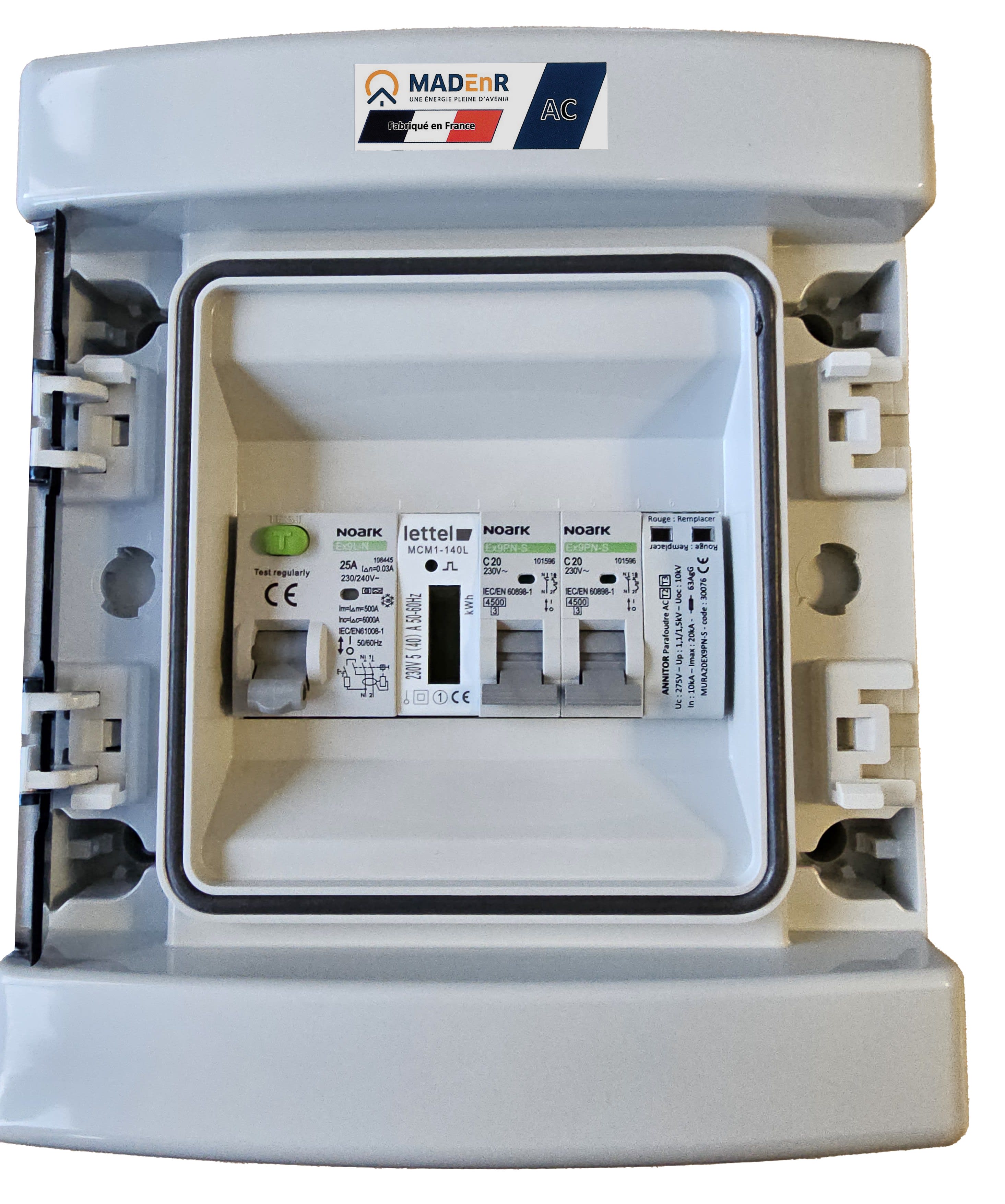 Madenr - Coffret AC Mono micro onduleur autre Enphase 3kW (C20) compteur 30mA