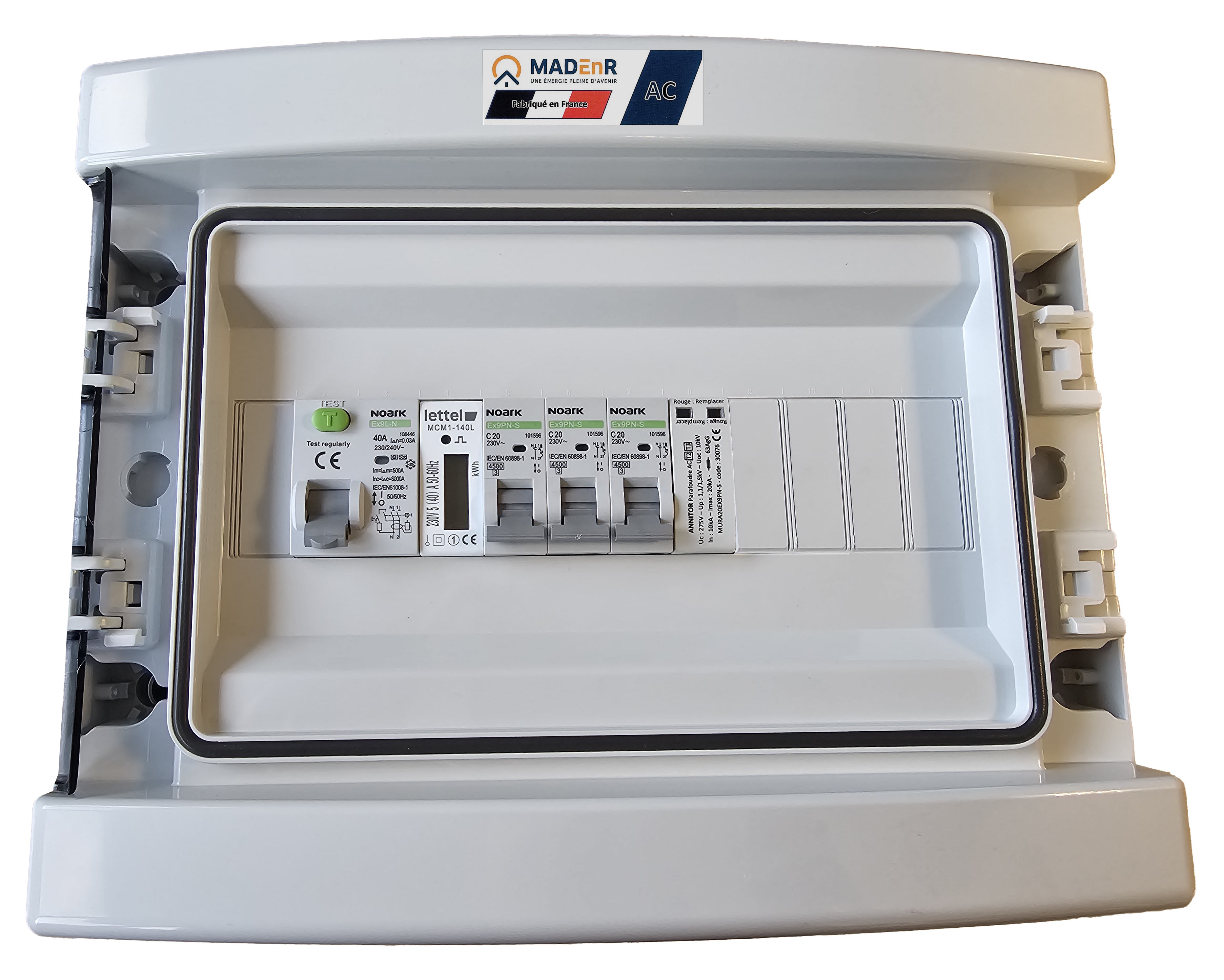 Madenr - Coffret AC Mono micro onduleur autre Enphase 6kW (2xC20) compteur 30mA