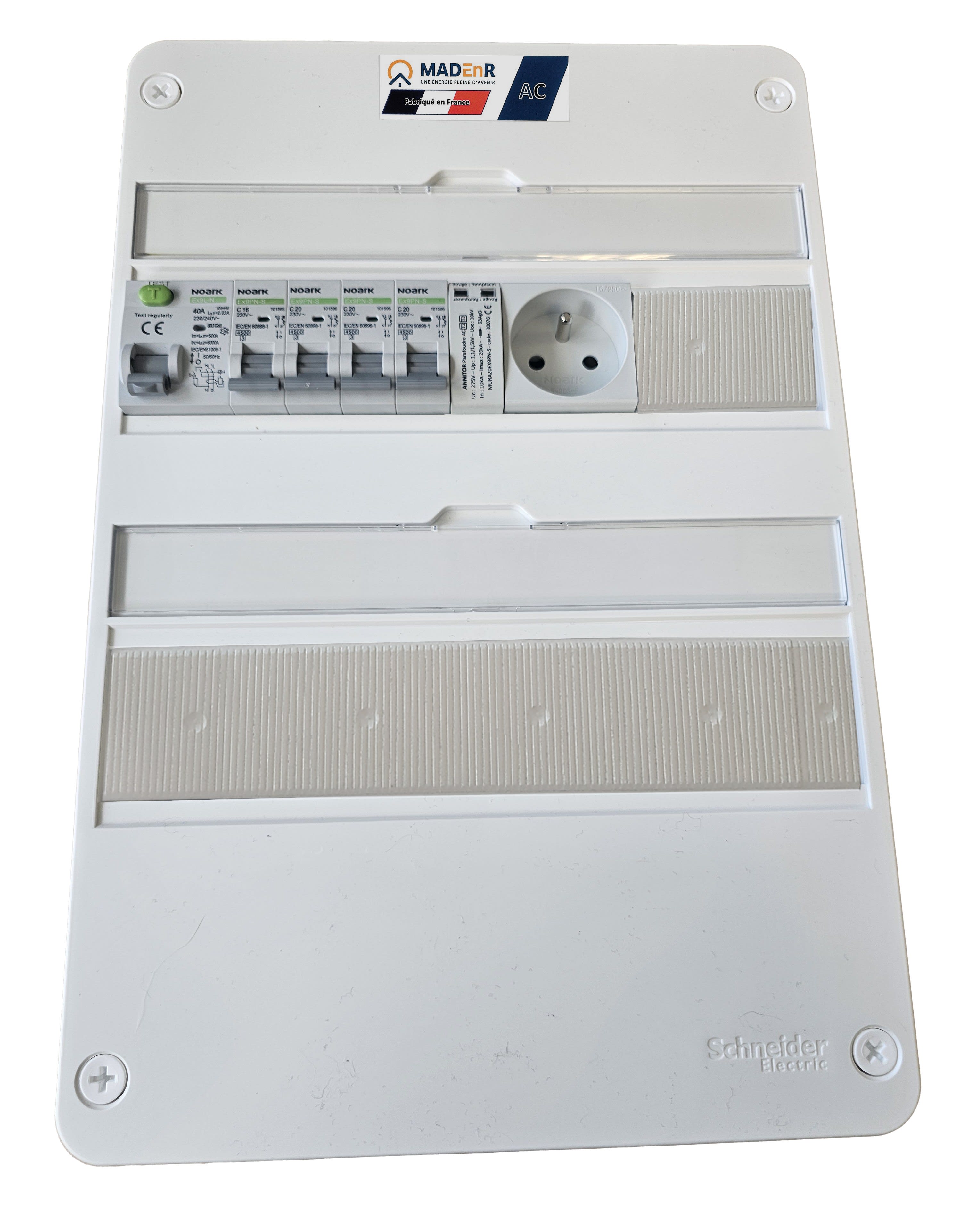 Madenr - Coffret GTL AC Mono micro onduleur autre Enph 6kW (2xC20) Prise place Envoy 30mA