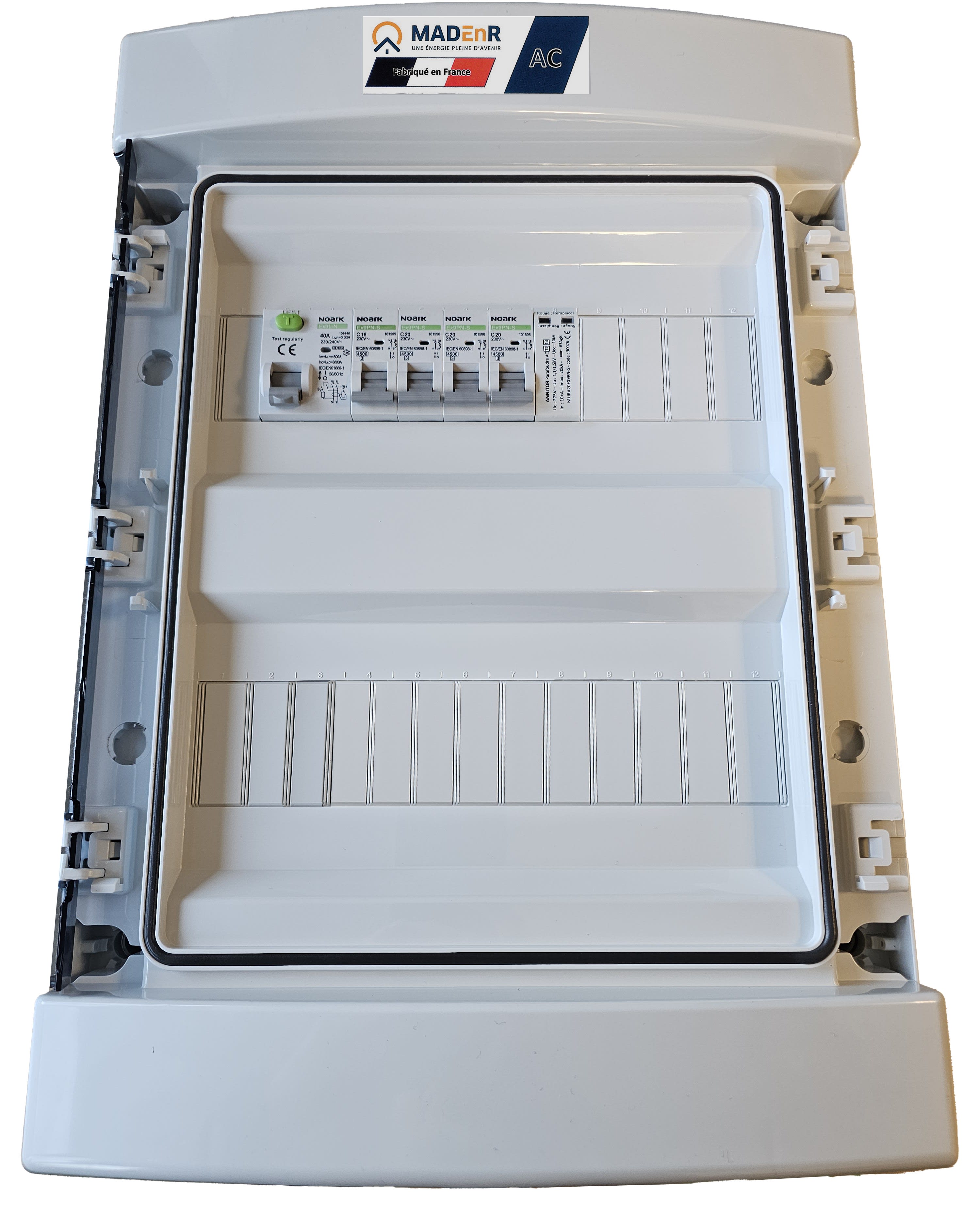 Madenr - Coffret AC Mono micro onduleur autre Enphase 6kW (2xC20) Prise place Envoy 30mA