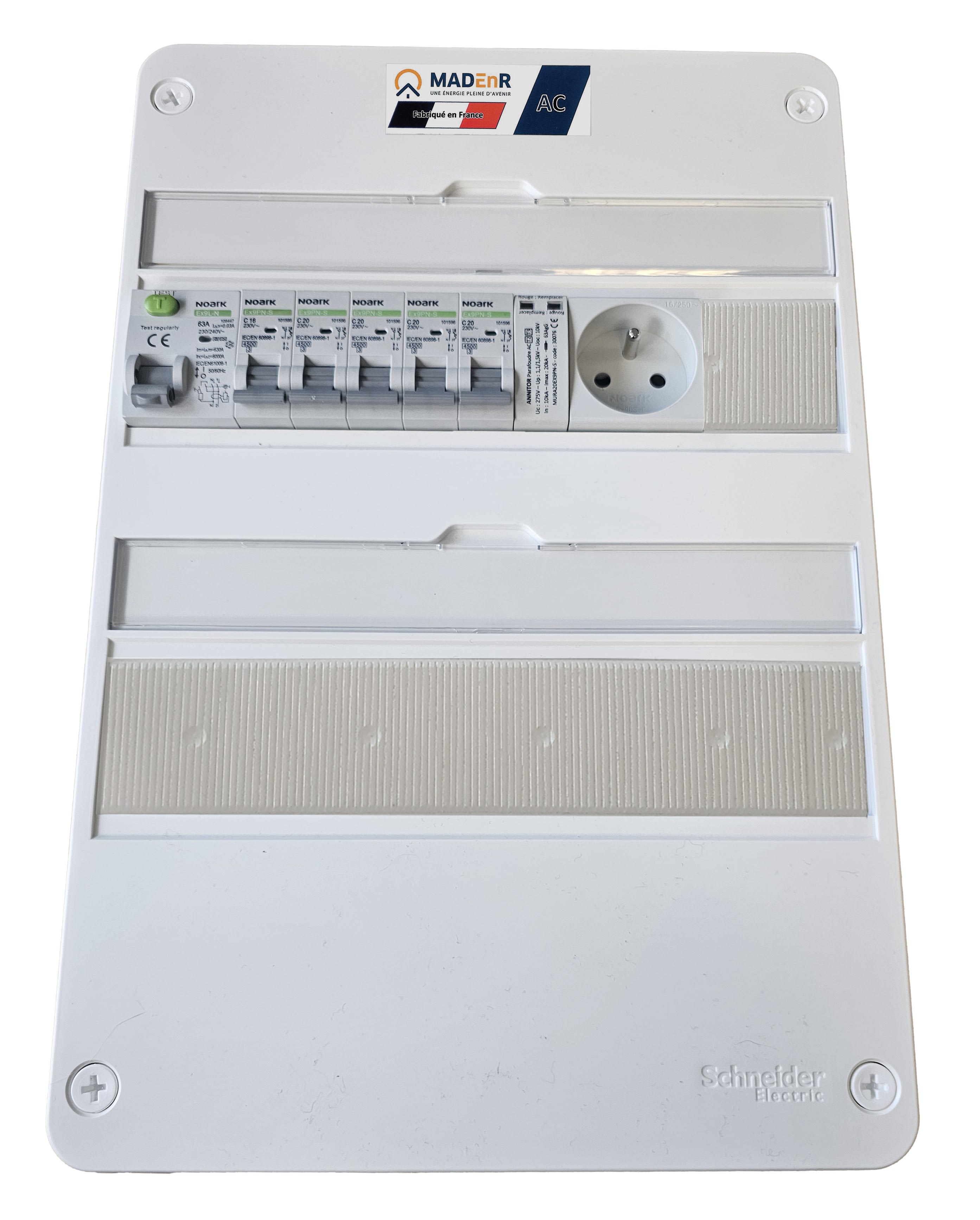 Madenr - Coffret GTL AC Mono micro onduleur autre Enph 9kW (3xC20) Prise place Envoy 30mA