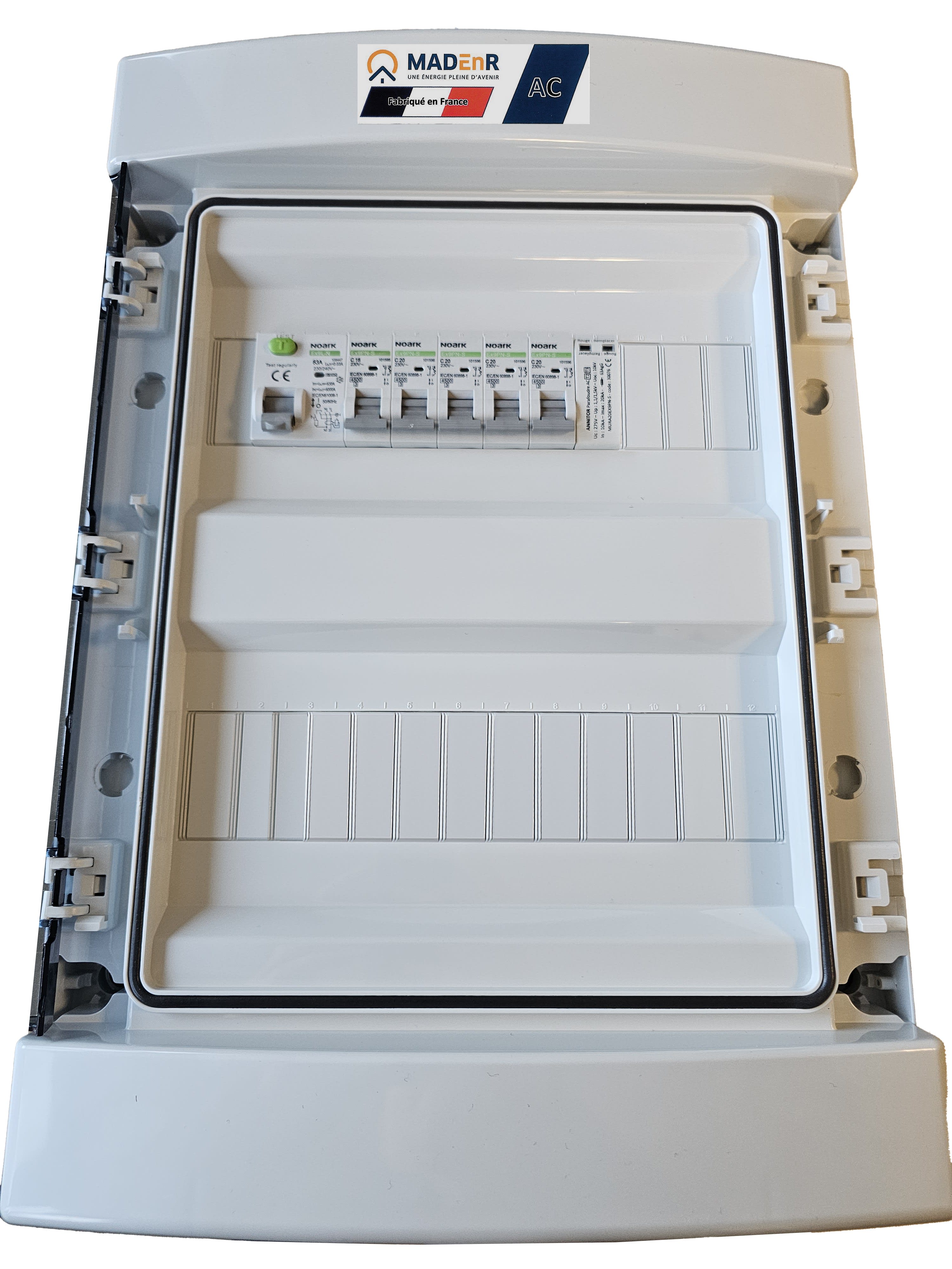 Madenr - Coffret AC Mono micro onduleur autre Enphase 9kW (3xC20) Prise place Envoy 30mA
