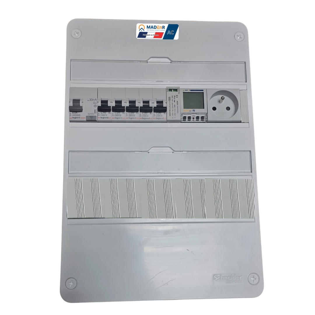 Madenr - Coffret GTL AC Mono micro onduleur autre Enph 9kW (3xC20) Prise SunO-N LG 30mA