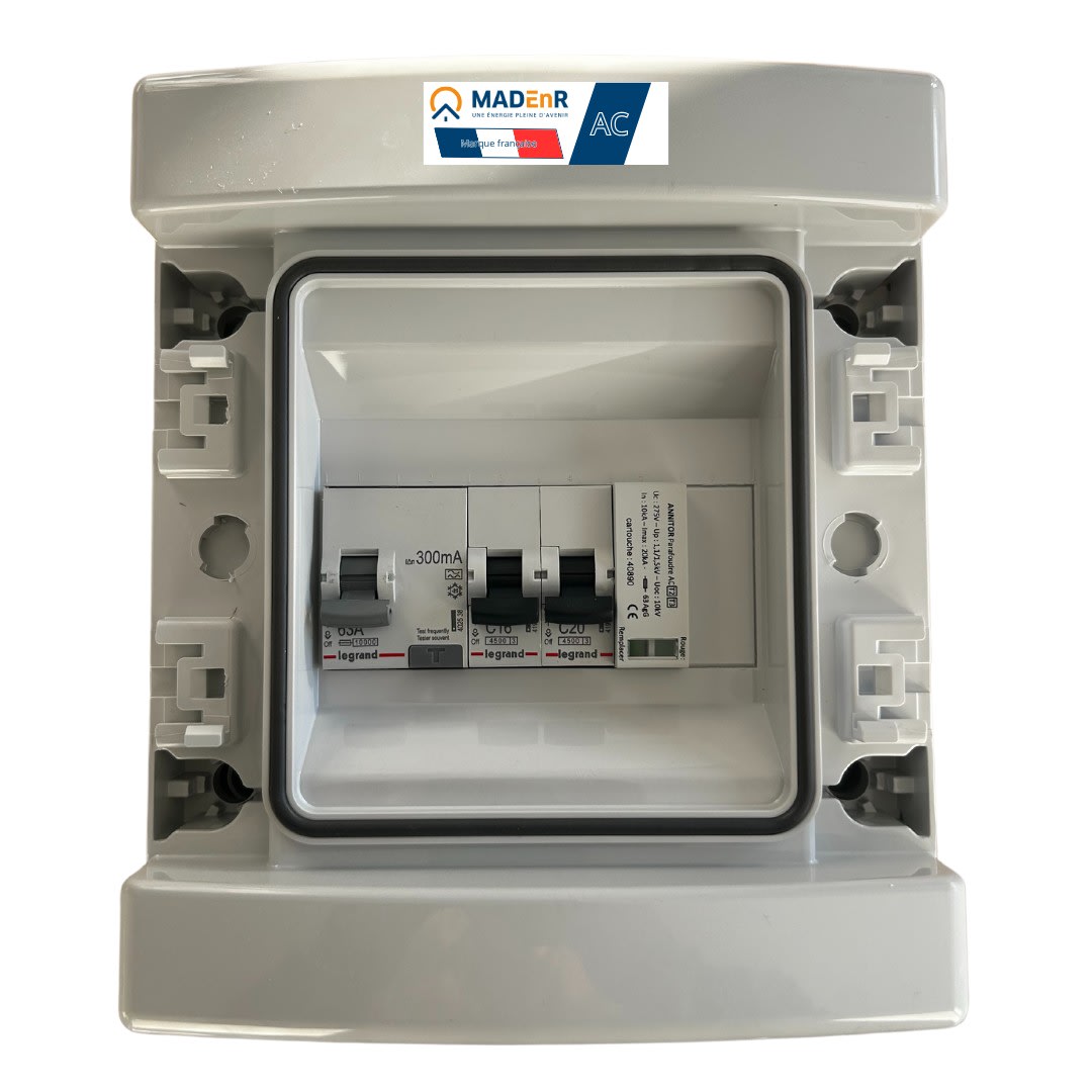 Madenr - Coffret AC monophasé 3kW 1 onduleur (C16) 300mA LG