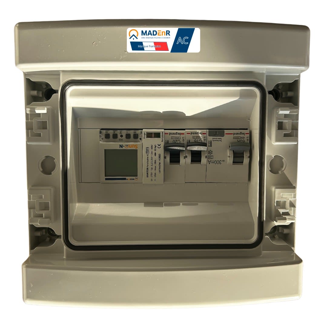 Madenr - Coffret AC monophasé 3kW 1 onduleur (C16) 300mA SunO-N LG