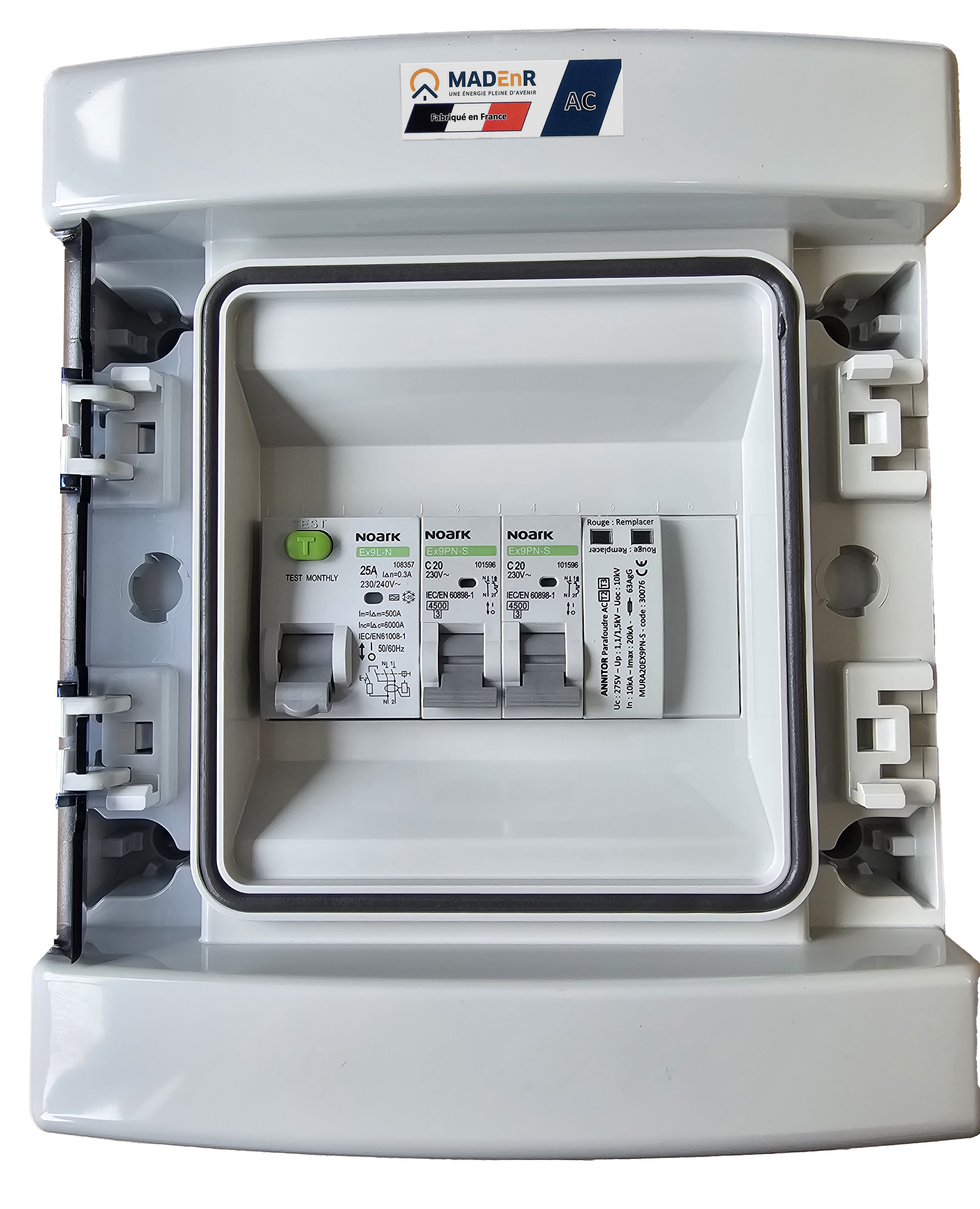 Madenr - Coffret AC monophasé 4kW 1 onduleur (C20) 300mA