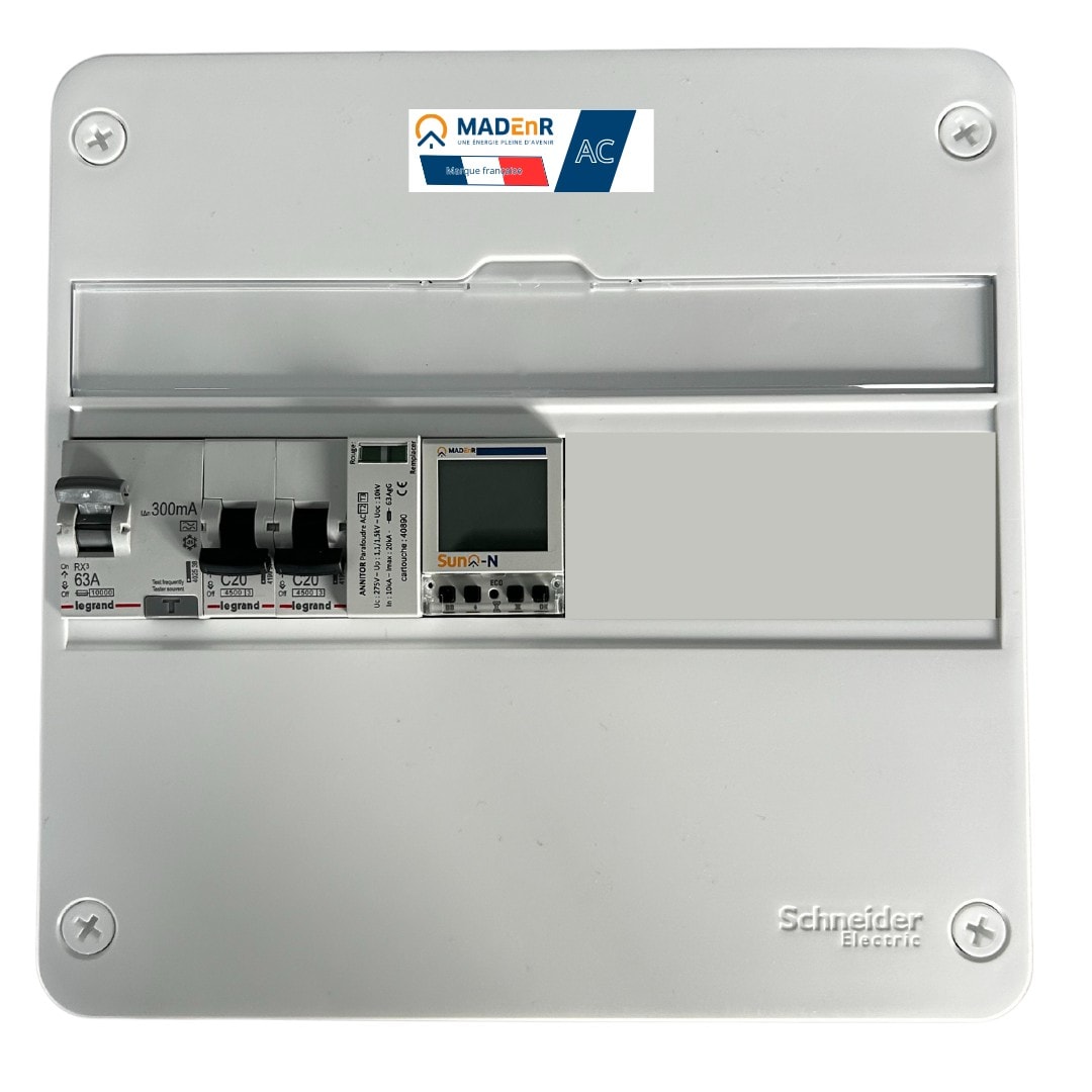 Madenr - Coffret GTL AC monophasé 4kW 1 onduleur (C20) 300mA SunO-N LG