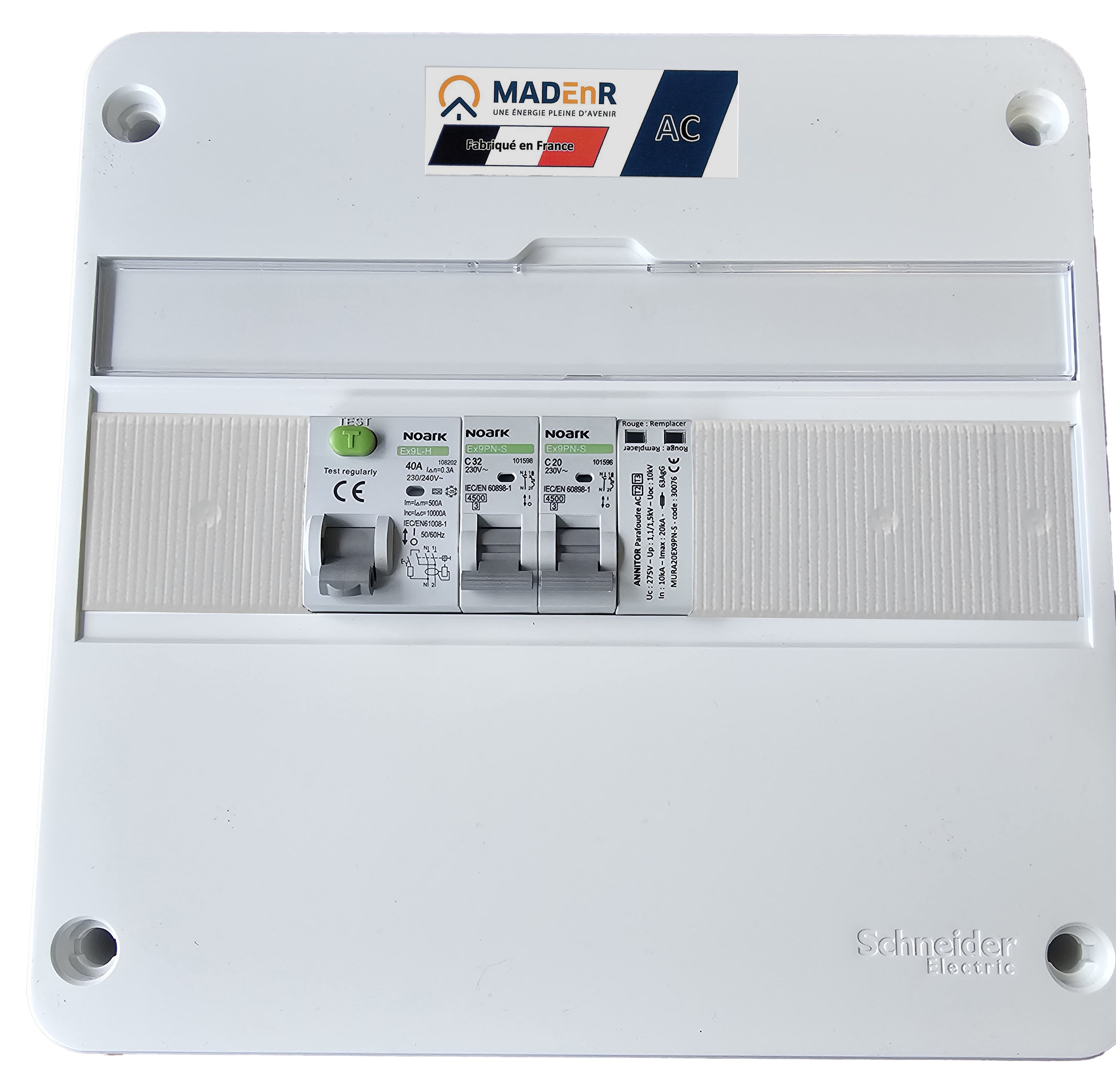 Madenr - Coffret GTL AC monophasé 6kW 1 onduleur (C32) 300mA