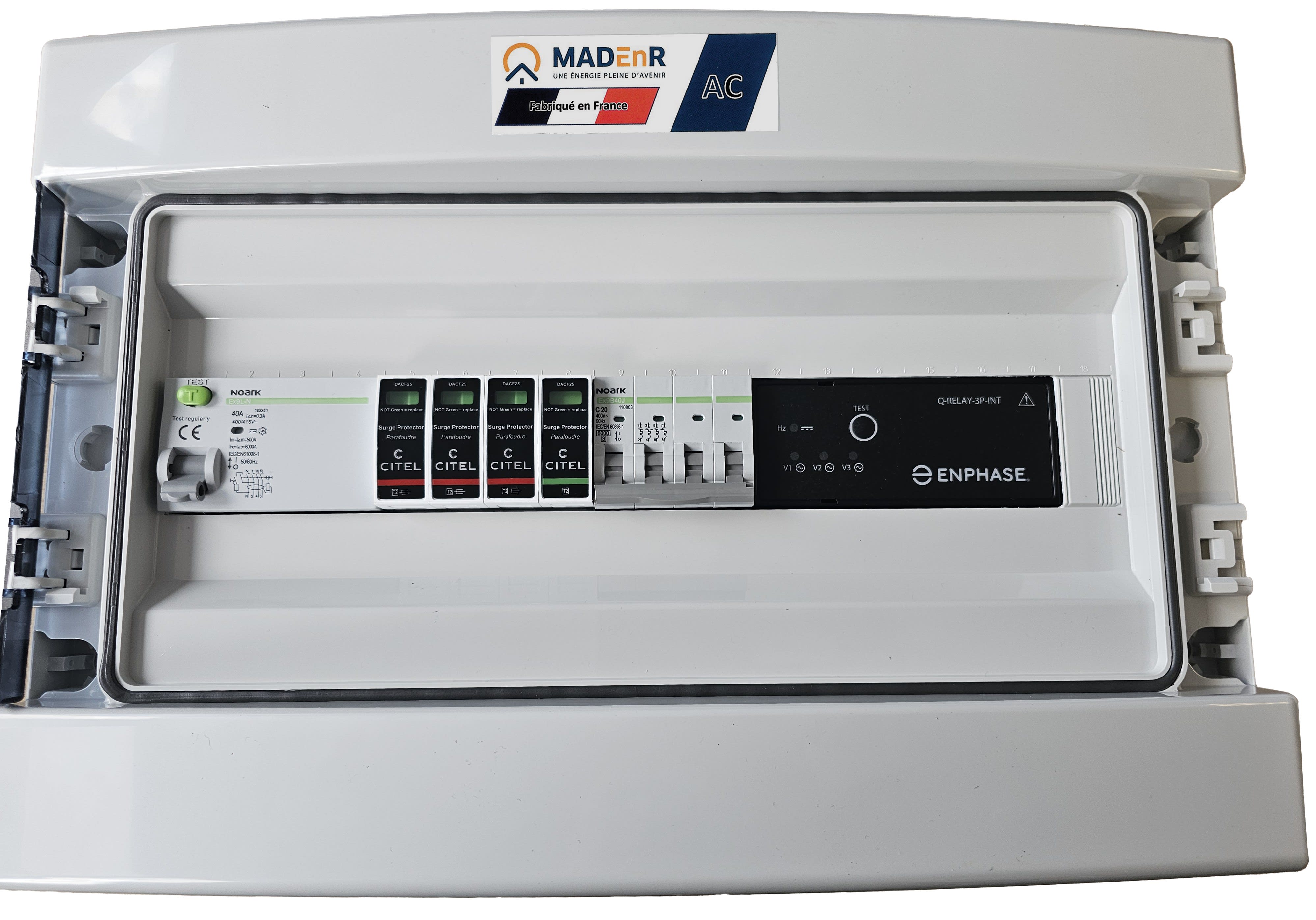 Madenr - Coffret AC Tri micro ond Enphase 9kW (C20) 1QR inclus 30mA