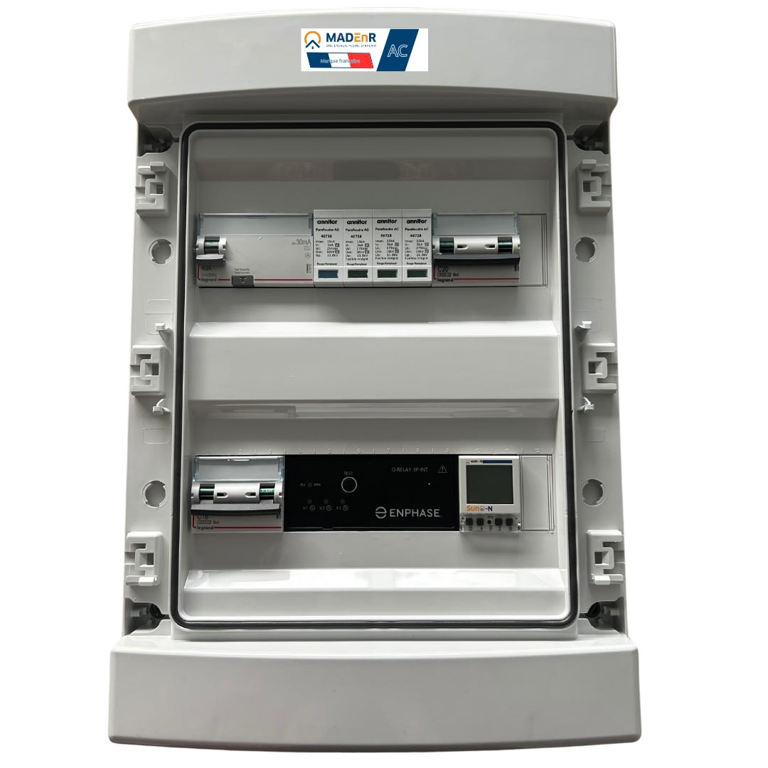 Madenr - Coffret AC Tri micro ond Enphase 9kW (C20) 1QR inclus C2/C20 SunO-N LG 30mA