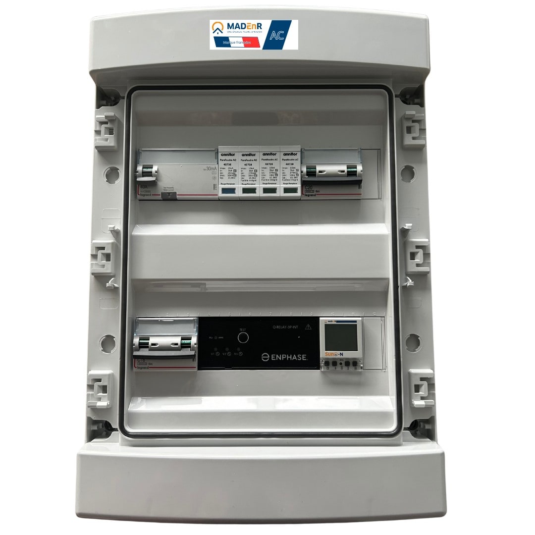 Madenr - Coffret AC Tri micro ond Enphase 9kW (C20) 1QR inclus C2/C20 SunO-N LG 30mA