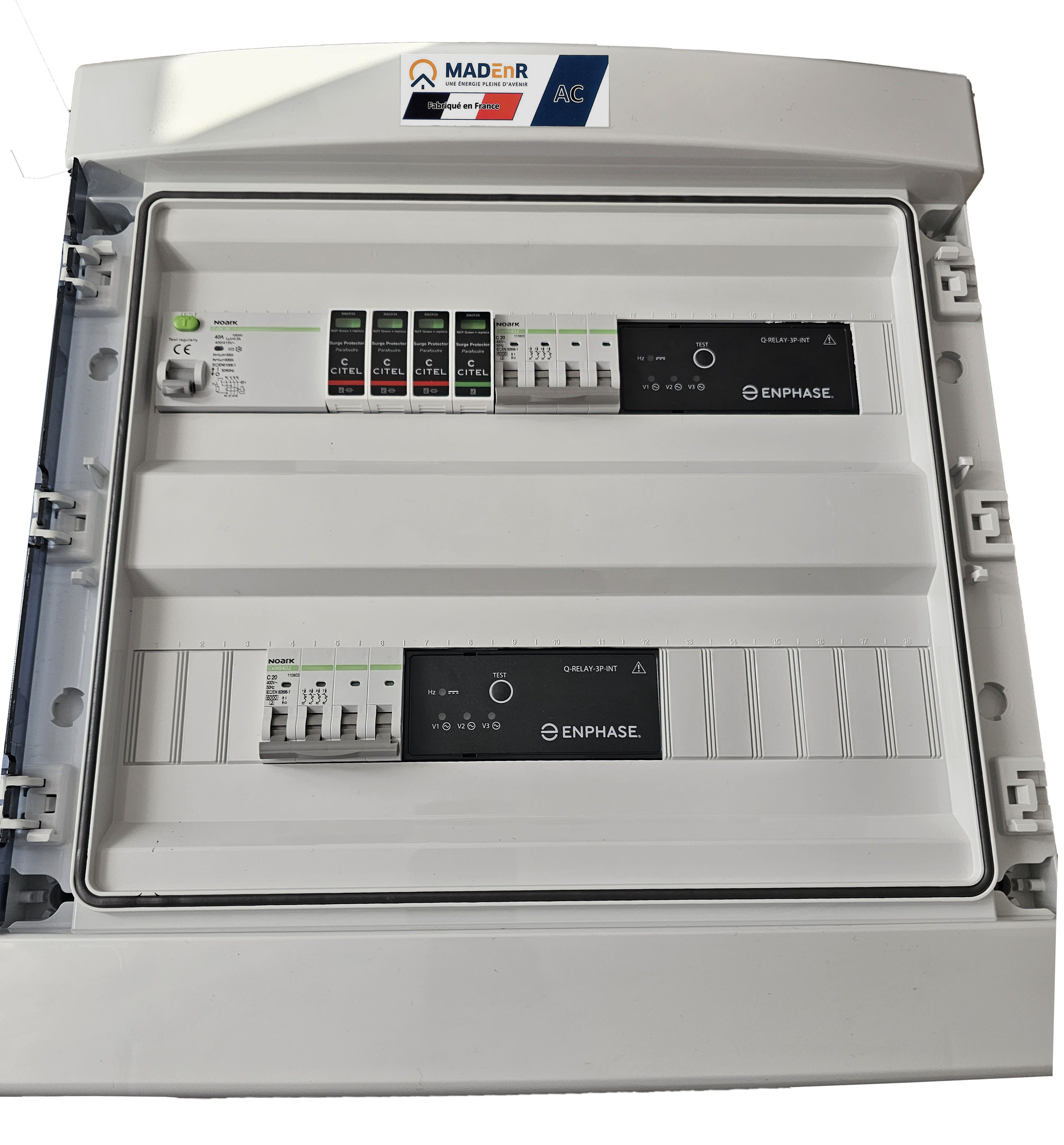 Madenr - Coffret AC Tri micro ond Enphase 18kW (2xC20) 2QR inclus 300mA