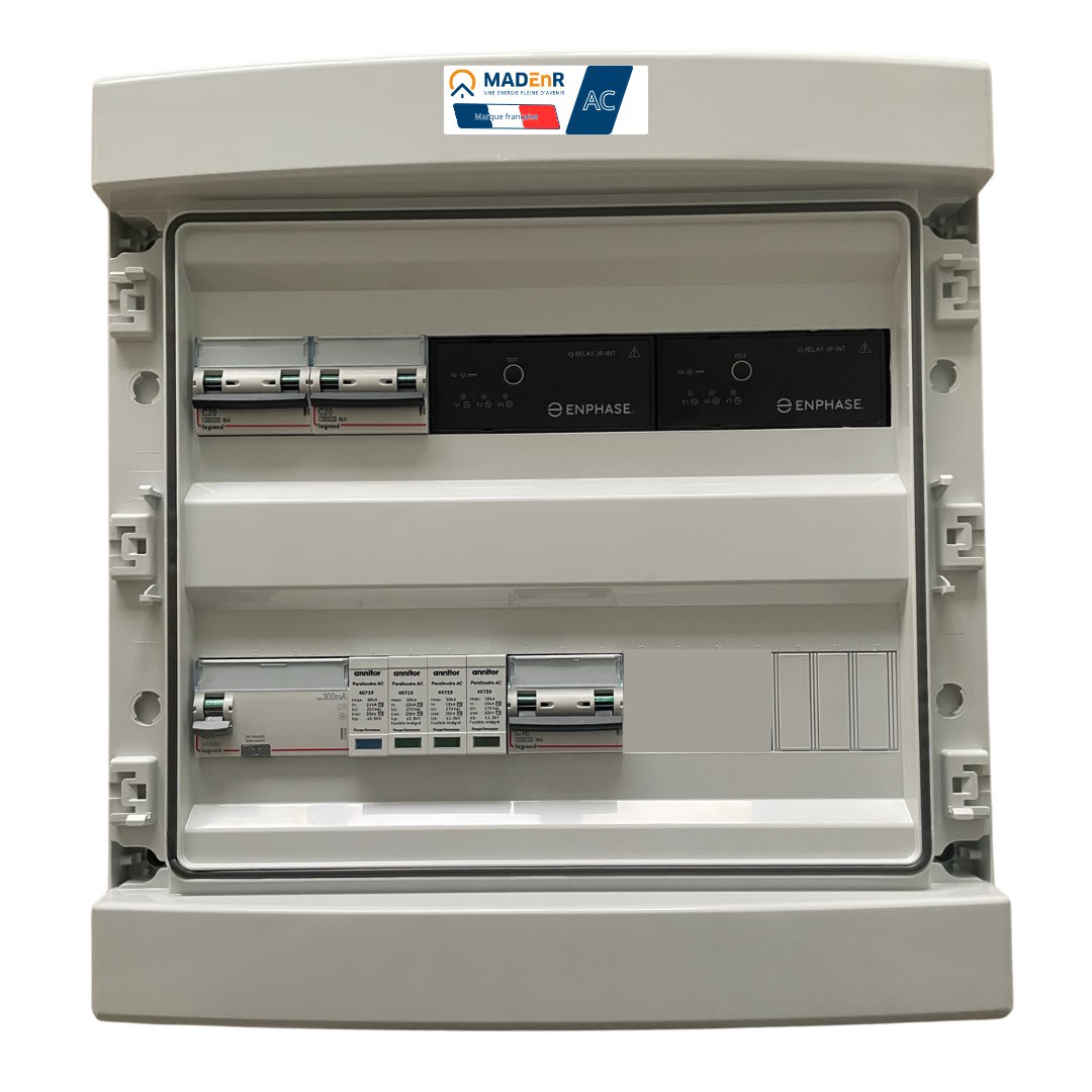 Madenr - Coffret AC Tri micro ond Enphase 18kW (2xC20) 2QR inclus C2/C20 LG 300mA