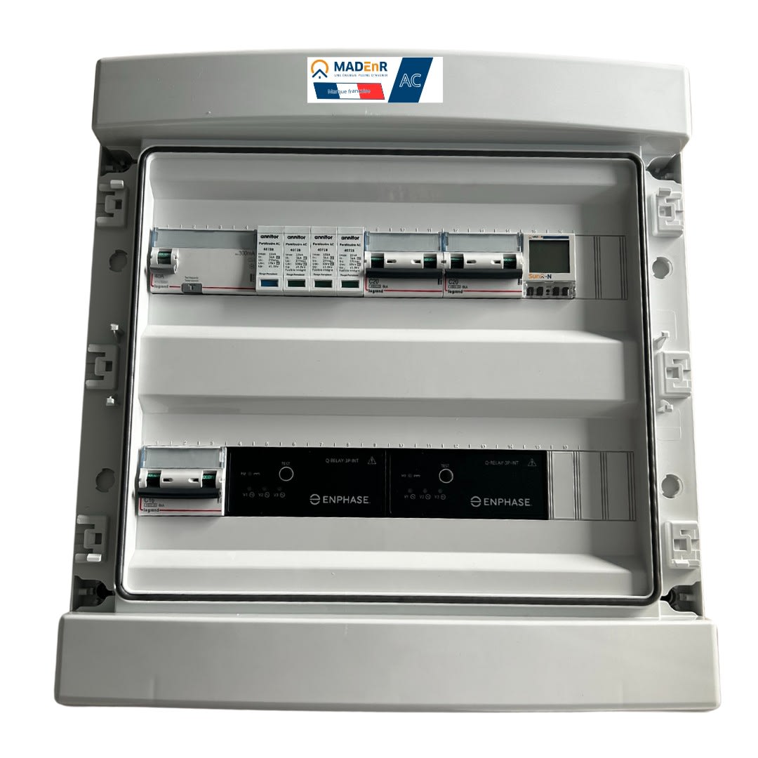 Madenr - Coffret AC Tri micro ond Enphase 18kW (2xC20) 2QR inclus C2/C20 SunO-N LG 300mA