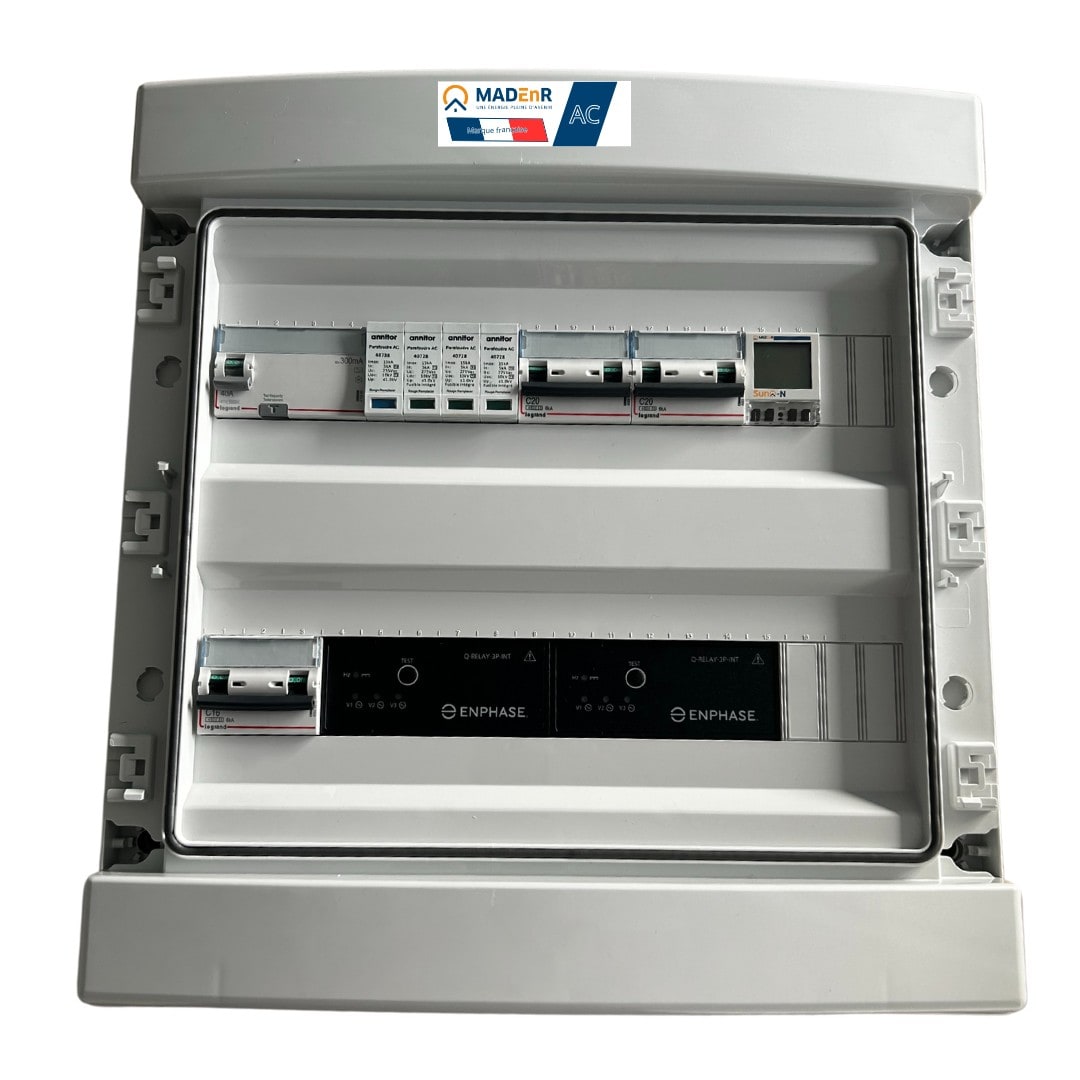 Madenr - Coffret AC Tri micro ond Enphase 18kW (2xC20) 2QR inclus C2/C20 SunO-N LG 300mA