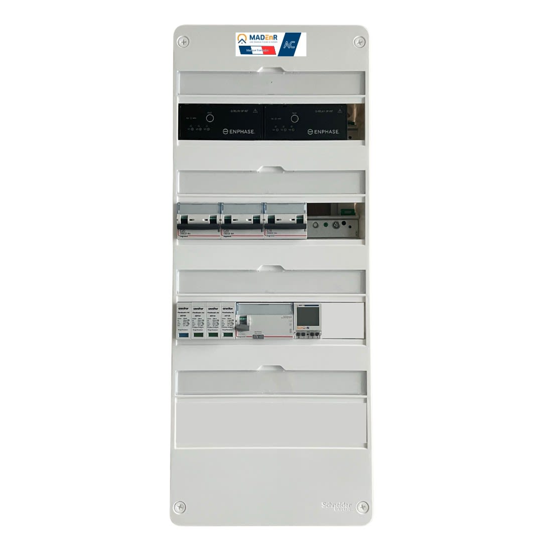 Madenr - Coffret GTL AC Tri micro ond Enph 18kW (2xC20) 2QR inclus C2/C20 SunO-N LG 300mA