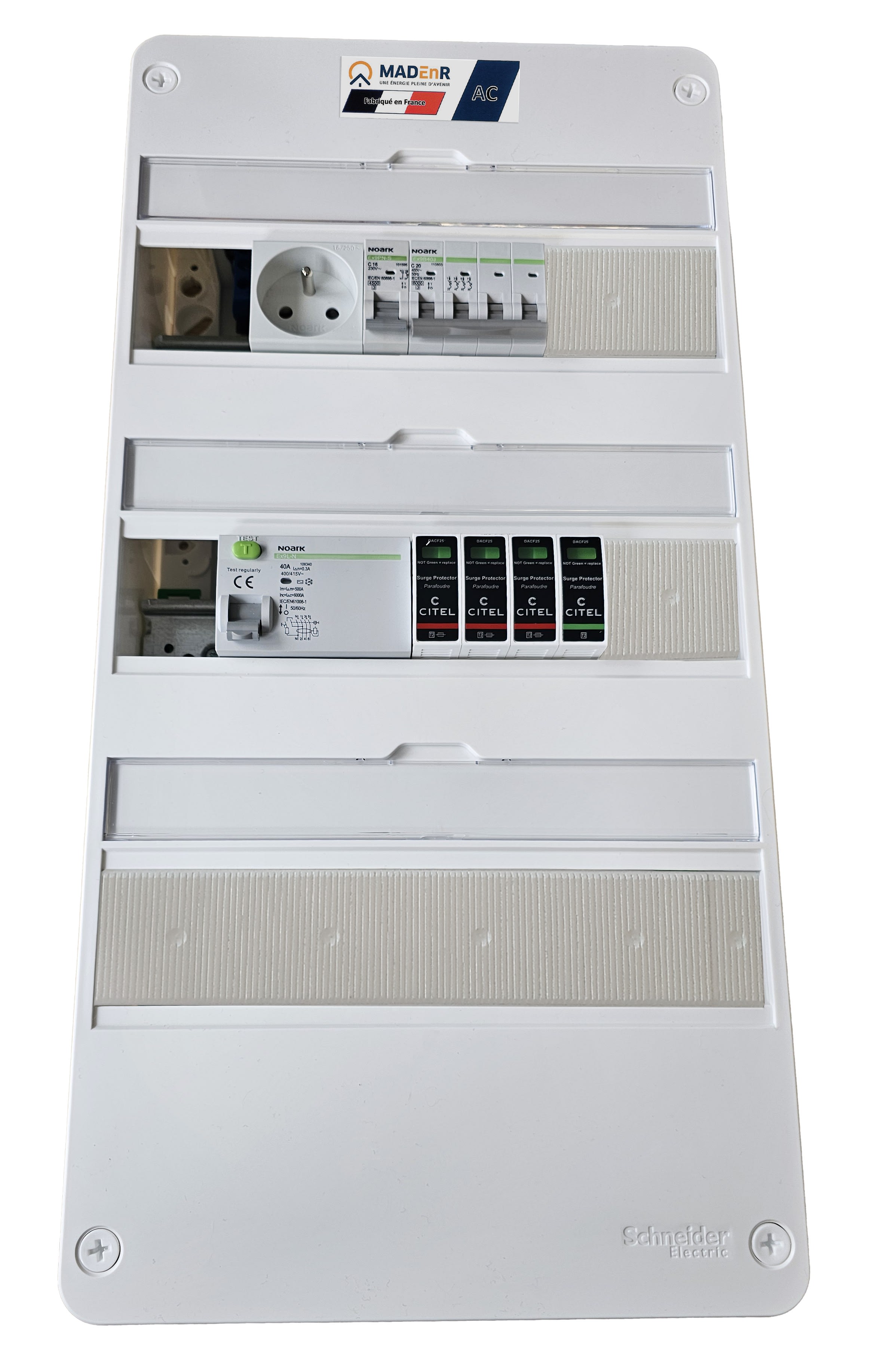 Madenr - Coffret GTL AC Tri micro onduleur autre Enphase 9kW (C20) Prise place Envoy 30mA