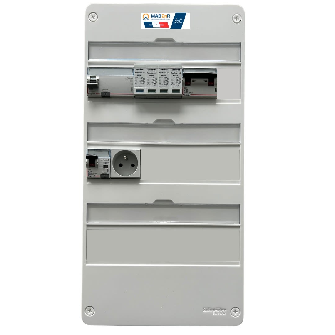 Madenr - Coffret GTL AC Mono micro ond autre Enph 3kW (C20) Prise place ECU-C LG 30mA