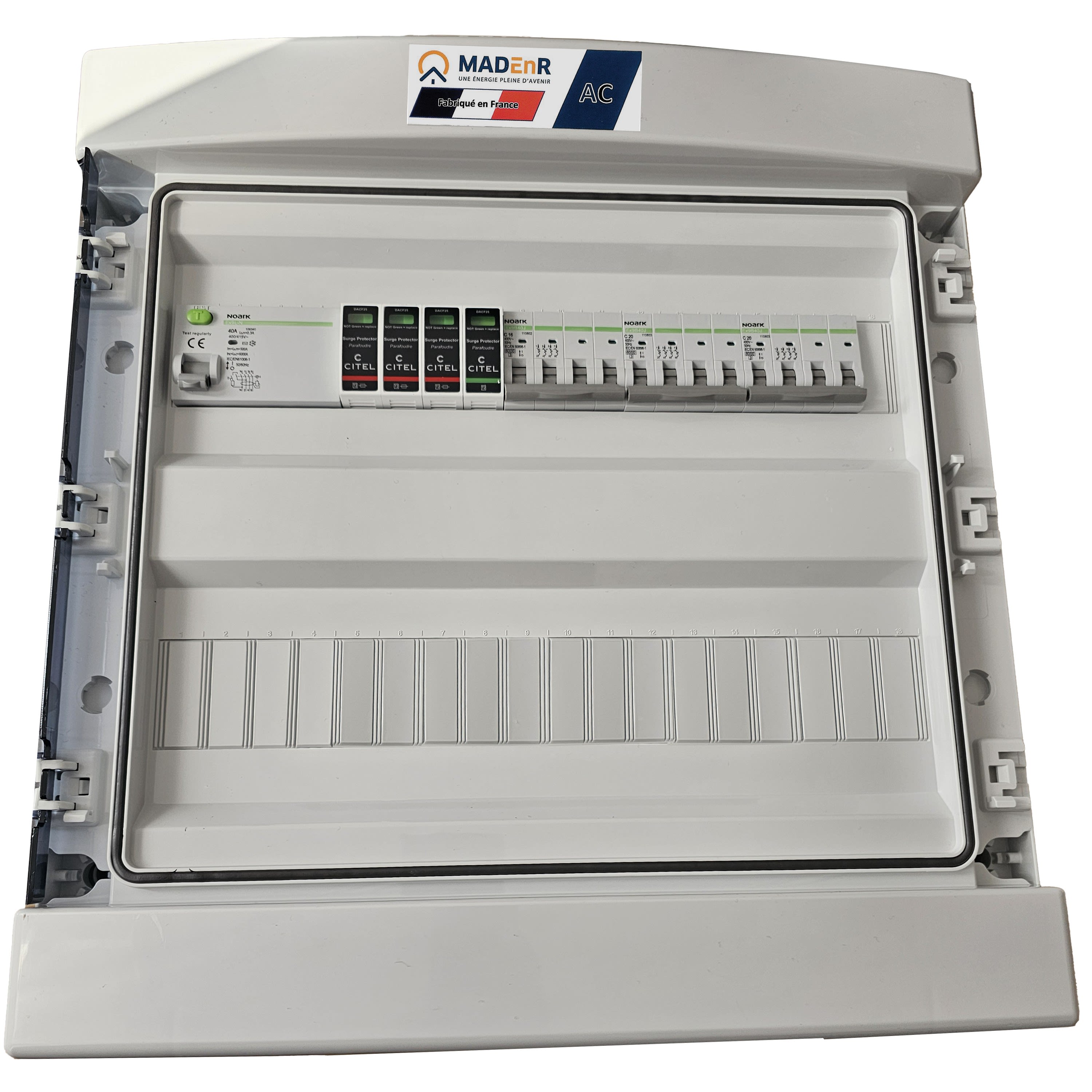 Madenr - Coffret AC Tri micro onduleur autre Enphase 18kW (2xC20) Prise place ECU-C 300mA