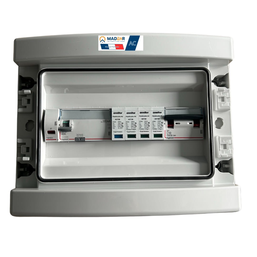 Madenr - Coffret AC triphasé 4-5kW 1 onduleur (C10) bobine Mx LG 300mA